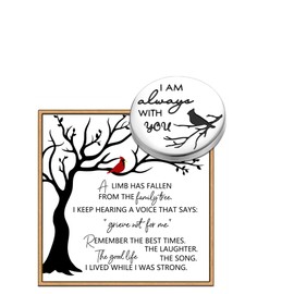 Cardinal Pocket Hug Token I am Always with You Memorial Gifts for Women Men Funeral Memory Presents Remembrance Sympathy Gifts Memorial Jewelry for Loss with Card and Box (Cardinal Pocket Hug Token)