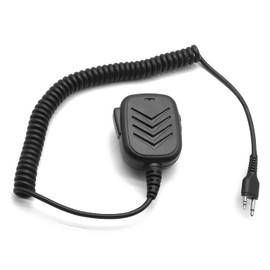 SUNDELY® Microphone Speaker for Intek Radio MT3030 MT4040 MT5050 KT980HP Walkie Talkie 2-pin Hand Held Shoulder Lapel Mic with 3.5mm Headphone Port & Rotating Back Clip