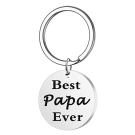 Papa Gifts Keychain for Men, Papa Grandpa Grandfather Christmas Birthday Gifts - Best Papa Ever keychain