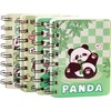 Small Mini Spiral Notebooks, 4Pcs Cute Kawaii Panda Thick Hardcover