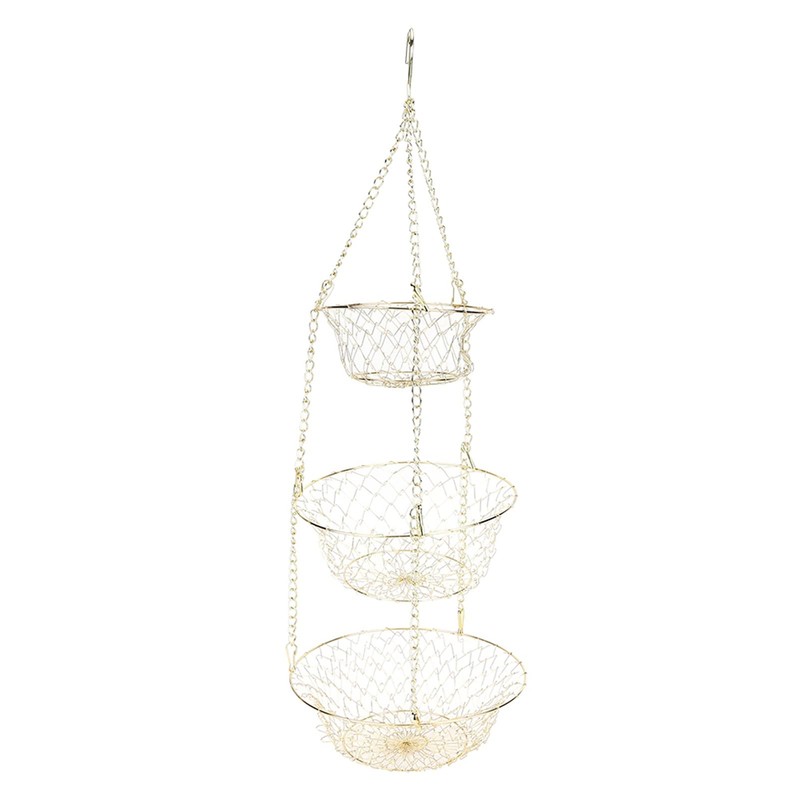 3 Tier Hanging Fruit Basket Kitchen Fruit Basket Multifunctional Fruit