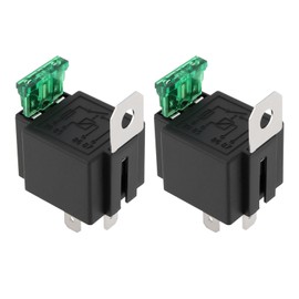 OTOTEC 2pcs Car Mini Relay 4 Pin High Power Relay Socket Plug with Insurance Film for Fan Motorcycle Air Conditioner 12V 30A Black