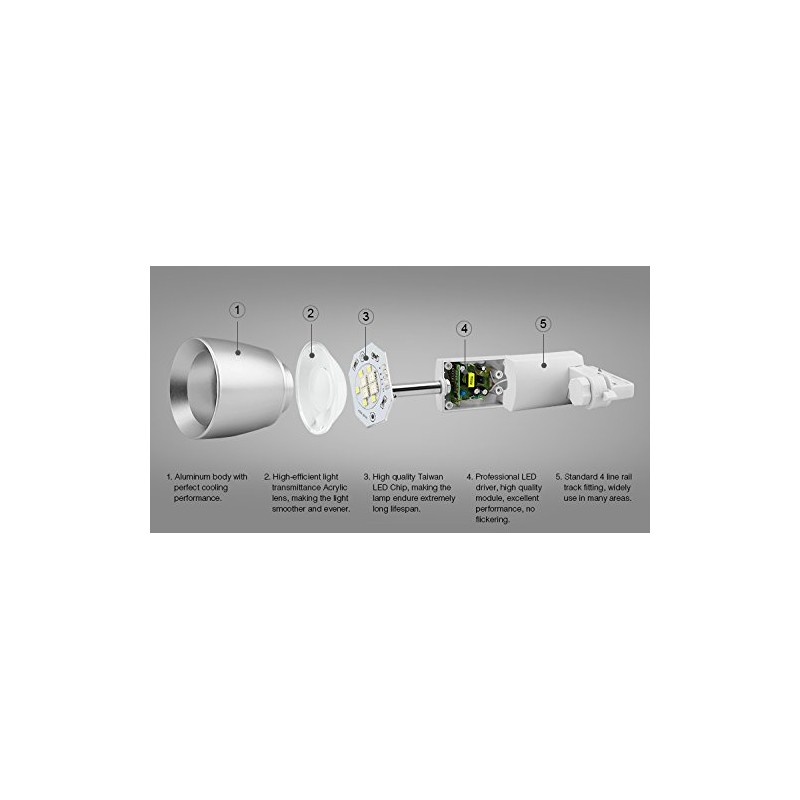 LIGHTEU, 7W WiFi LED 4-wire RGBW Rail Tracklight with a