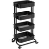 Pipishell 4 Tier Metal Rolling Utility Cart, Heavy-Duty Storage Rolling
