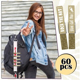 Kigeli 60 Pcs Spirit Clips Cheer Pins Cheerleader Gifts Clothes Pins For Backpacks Competition Glittered For Team Cheer Gifts Stuff Supplies Party Favors Accessories Bulk(Gold,Shiny)