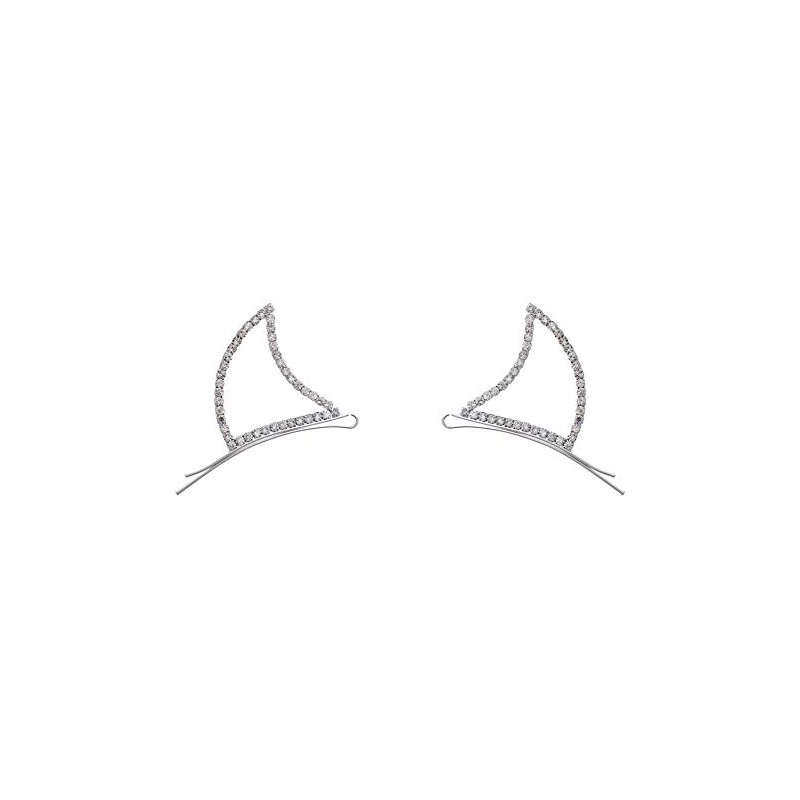 Rhinestone Devil Horns Bobby Pin Clips (Silver/Silver)