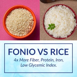 Yolele Premium Precooked Fonio African Supergrain Ancient Grains Gluten-Free Non GMO Organic Fonio Grain Vegan Protein High Fiber Super Food Keto Paleo-Friendly Rice Alternative 2.25 lb Bag