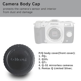 Camera Housing and Rear Lens Caps, Compatible with PQ/Q10/Q7/Q-S1 Mirrorless Interchangeable Lens Cameras, 05 Toy Lens, 06 Telephoto Zoom Lens, 07 Mount Shield Lens, 08 Wide Zoom Lens