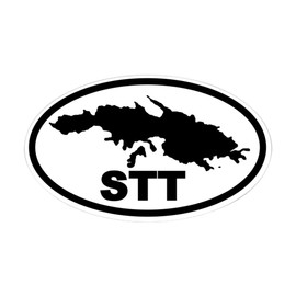 CafePress St. Thomas STT Map Oval Sticker Oval Bumper Sticker, Euro Oval Car Decal