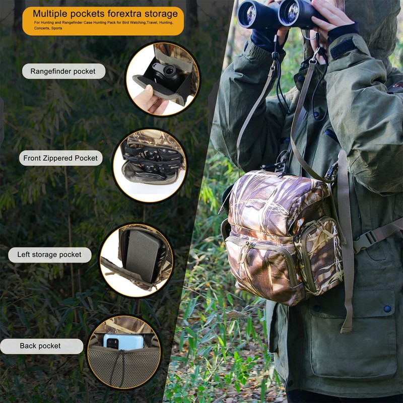 MDSTOP Binocular Harness, Bino Harness Chest Pack with Rangefinder Pouch,