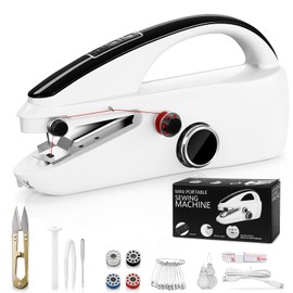 Handheld Sewing Machine: Sewing Machine for Beginners with Two Power Supply Modes,Easy to Use,Quick Stitching,Mini Portable Hand Stitching Machine with Sewing Kits for DIY,Home Travel (White)