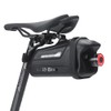 LINGMAI Bicycle Saddle Bag, Fully Waterproof, with Tail Light, Nylon