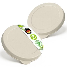 Falkenhorn BIO Dosendeckel – 2x Groß (99 mm) – für Konservendosen 800 g – Creme – BPA-frei, nachhaltig, spülmaschinengeeignet – aus Zuckerrohr – Made in Germany