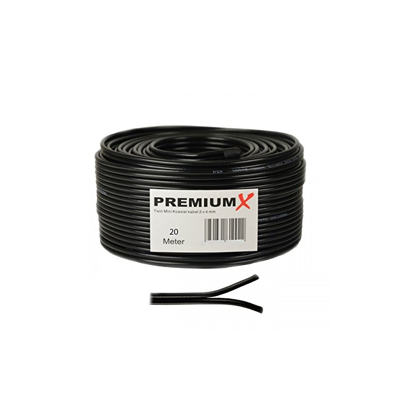 Premium X 20 m Satellite Coaxial Cable 90 dB Twin