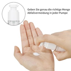 LONGWAY 30ml Transparent Airless Cosmetic Cream Pump Bottle Travel Size Refillable Container/Foundation Travel Pump Bottle for Shampoo (6pcs)