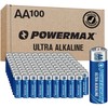 Powermax 100-Count Double AA Batteries, Ultra Long Lasting Alkaline Battery