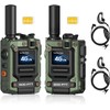 Radios PTT 4G de Zinc, Alcance Ilimitado, Verde, 2-Pcs