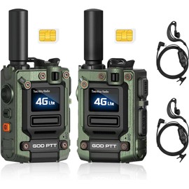Radios PTT 4G de Zinc, Alcance Ilimitado, Verde, 2-Pcs