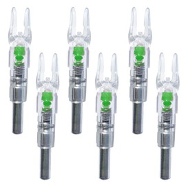 Reikawa 6PCS-S Lighted Nocks for Arrows with .244/6.2mm Inside Diameter Compound Bow Arrow Nock for Hunting Shooting