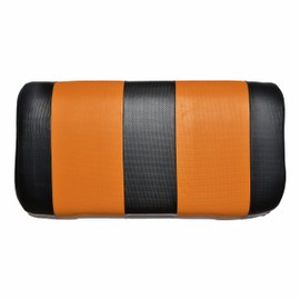 Seat Cover Replacement for Club Car Precedent Golf Cart - Front Bench Seat - Premium Marine Vinyl - 5 Panel Stitching - Staple On Installation - Two-Tone Golf Cart Seat Covers (Black & Orange)