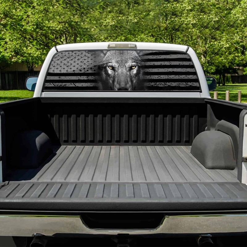 LynsaTac 65x22 in American Flag Eagle Decals for Trucks SUV