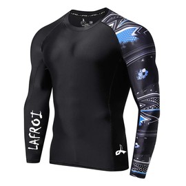 LAFROI Men's Long-Sleeved UPF 50+ Compression Shirt, Rash Guard, CLYYB