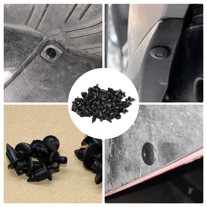 Pack of 50 Plastic Rivets, Expansion Rivets 6 mm, Plastic