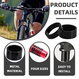 UYVPAER Ahead Spacer 1 1/8 Inch 2 3 5 10 mm Aluminium Plate Spacer Bicycle Ahead Cap Bicycle Handlebar Raiser Spacer Stem Headset Spacer Bicycle Pack of 10