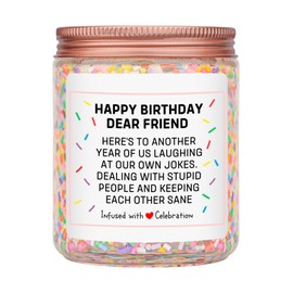 Homsolver Best Friend Birthday Gifts for Women, Friendship Gifts for Women Friends, Unique Best Friend,Bestie, Coworker Birthday Gifts for Women, Happy Birthday Dear Friend Candle