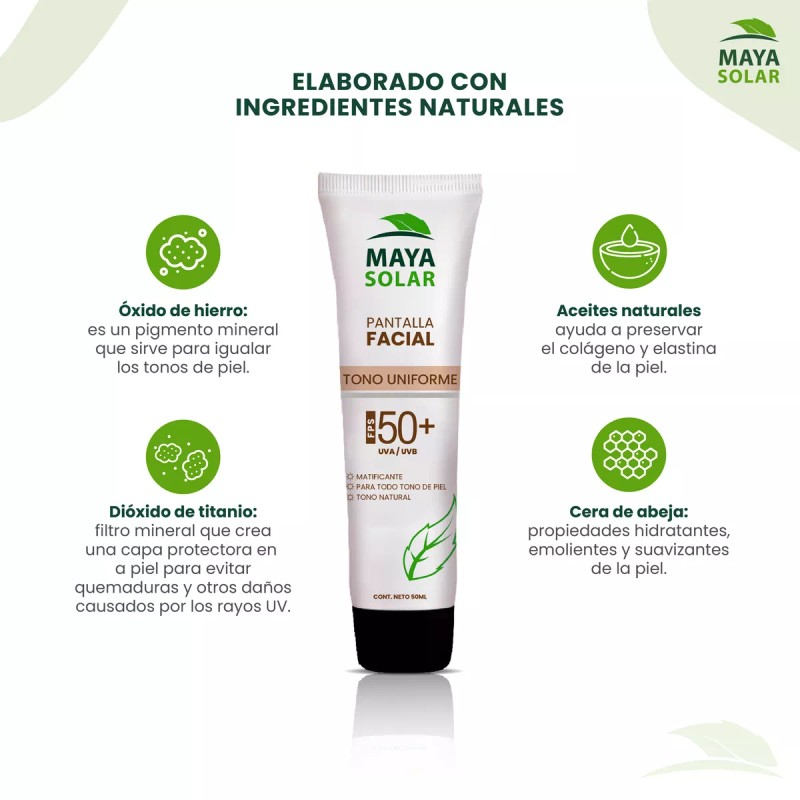 Maya Solar Protector Solar Facial C/ Color Se Adapta A