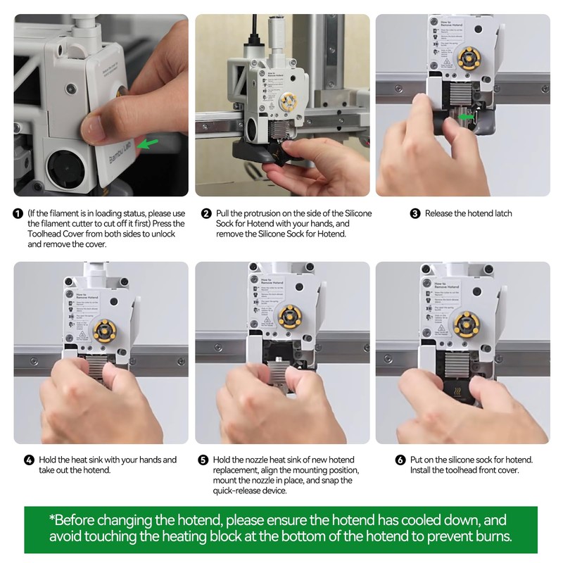Bamboo Lab A1 Mini,A1 Stainless Steel Hotend Kit with 0.2mm