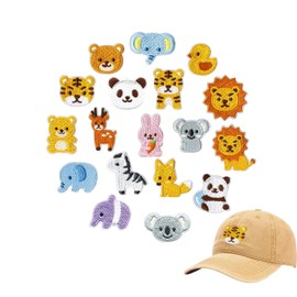 18Pcs Animal Iron On Patches Embroidered Patch Applique Repair Sew On Patches for Clothing, Cute Cartoon Fabric Stickers Iron On Badges for Jackets Jeans Bags Hats DIY Decoration