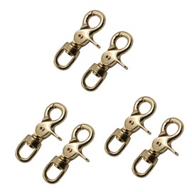 TEHAUX 3sets Oval Swivel Trigger Clips Lobster Claw Brass Bag Clip Key Ring Hooks Lanyard Snap Hooks 2pcs*3