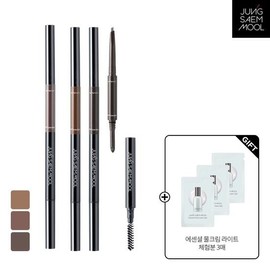 Jeongsaemmul Artist Brow Shader Slim + Essential Water Cream Light 1ml x 3 sheets Amber Brown / 아티스트 브로우 쉐이더 슬림 + 에센셜 물크림 라이트 1ml x 3매 엠버브라운