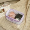 RSRSLEII Cute Clear Makeup Bag with Bow Pattern,Transparent Nylon Travel