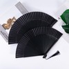 Pack of 2 Hand Fans, Foldable Fans, Black Chinese Fans,