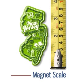 New Jersey Premium State Magnet by Classic Magnets, 1.6" x 3.5", Collectible Souvenirs Made in The USA