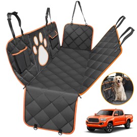 SILIVN Dog Seat Cover for Tundra/Tacoma/Silverado/Nissan Frontier, 4-in-1 600D Scratchproof Pet Seat Cover Waterproof Dog Hammock Backseat Protection for Trucks (X-Large (60" W x 64" L))