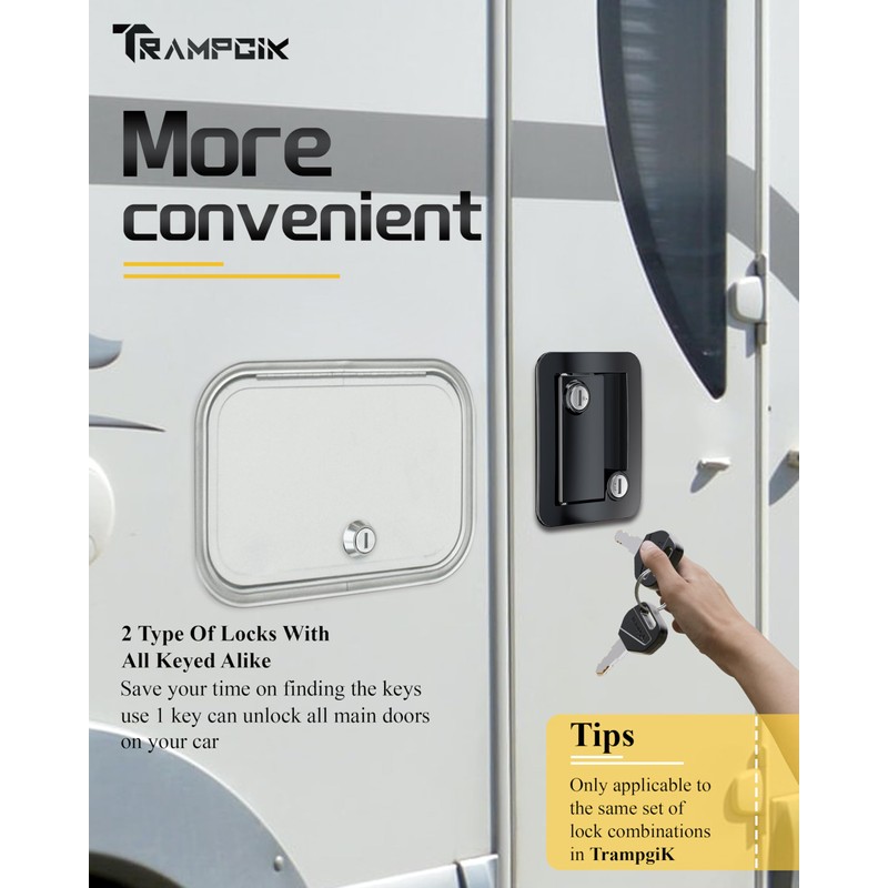 TrampgiK RV Door Lock,1 Camper Door Lock with Storage Locks