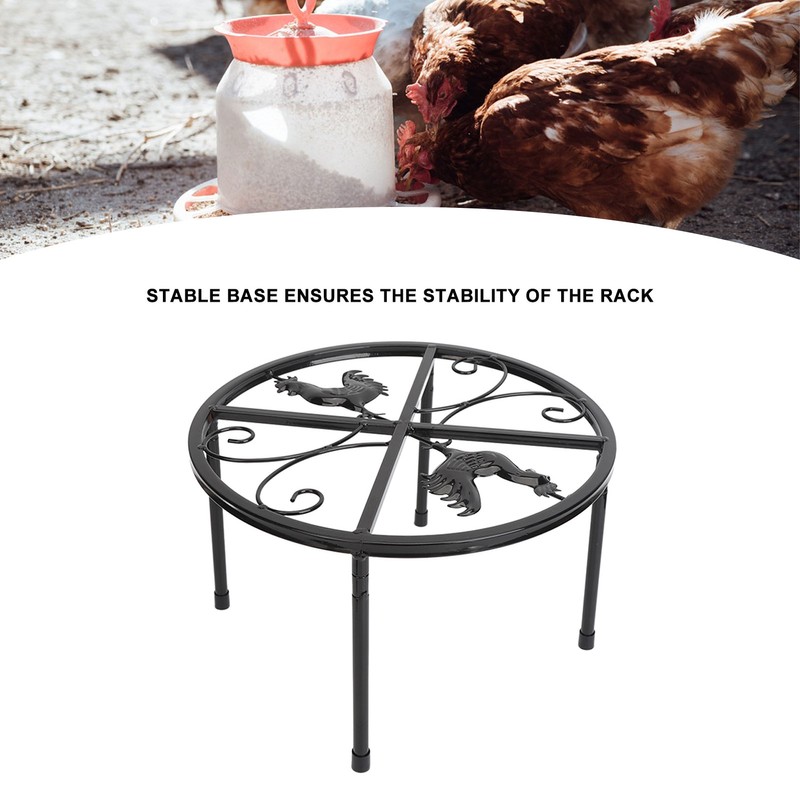 Chicken Feeder Metal Stand Indoor Outdoor Iron Flower Pot Holder