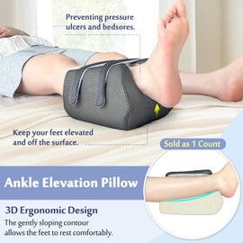 Mybow Heel Protectors for Pressure Sores Foot Ankle Elevation Pillow Post Surgery Resting Feet Heel Pillows Wedge for Sleeping Foam Heel Pressure Ulcer Cushion Bedridden Foot Supports Heel Lift