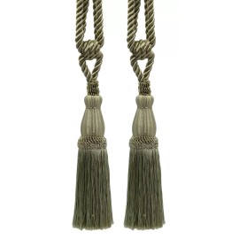 DÉCOPRO Tassel Tieback, Style# TBC085, Color# L80 - Dark Khaki Green [Set of 2]