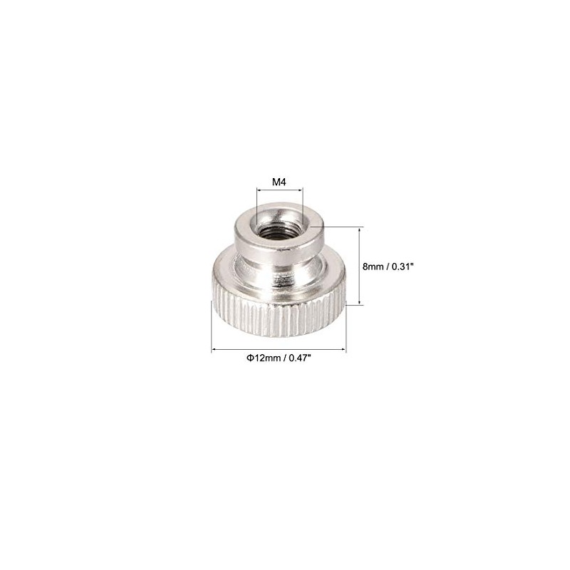 sourcing map Knurled Thumb Nut M4 Round Button with Collar