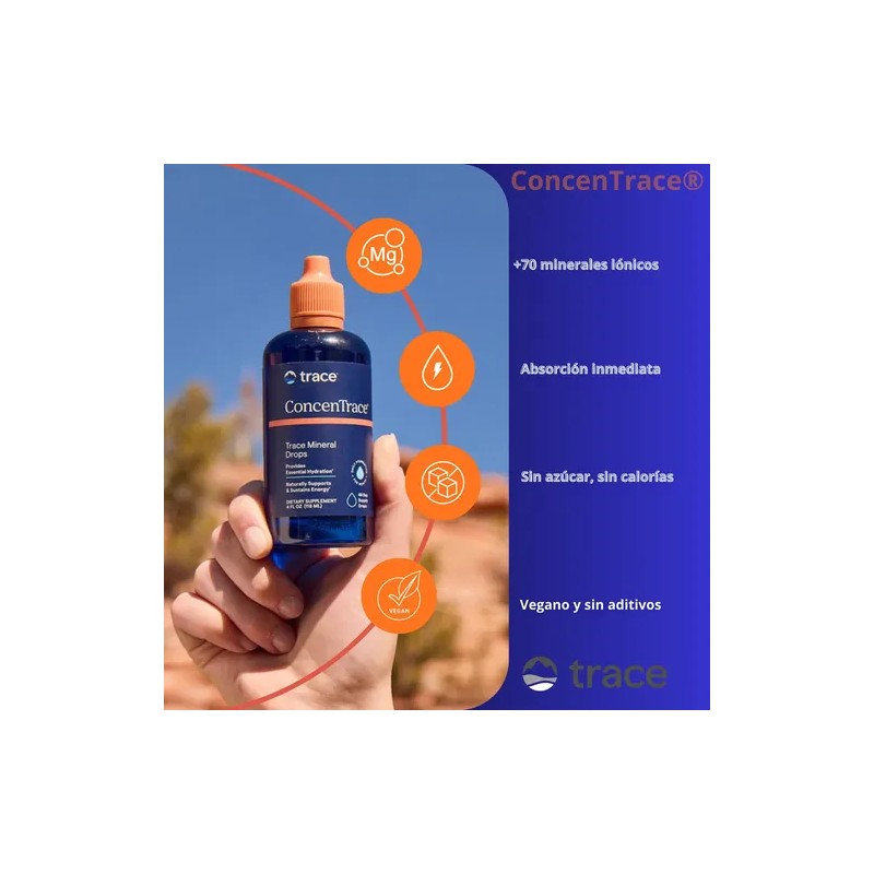 Trace Minerals ConcenTrace Gotas Minerales Magnesio Potasio Sin Sabor 237ml