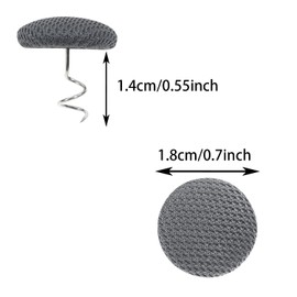 Mini Skater Small Upholstery Pins Linen Fabric Covered Button Twist Pins Classy Bed Skirt Pins for Slipcovers Headliners Fixed, Pack of 12 (Grey)