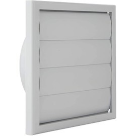 Blauberg Grey Gravity Grille 150 mm - 6 inch External Ducting Air Vent with Round Spigot and Non-Return Shutters for Kitchen Ceiling Extractor Fans Inline Bathroom Fan Duct Cover Exterior Wall