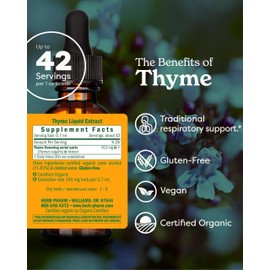 Herb Pharm Certified Organic Thyme Liquid Extract for Respiratory System Support - 1 Ounce (DTHYME01)