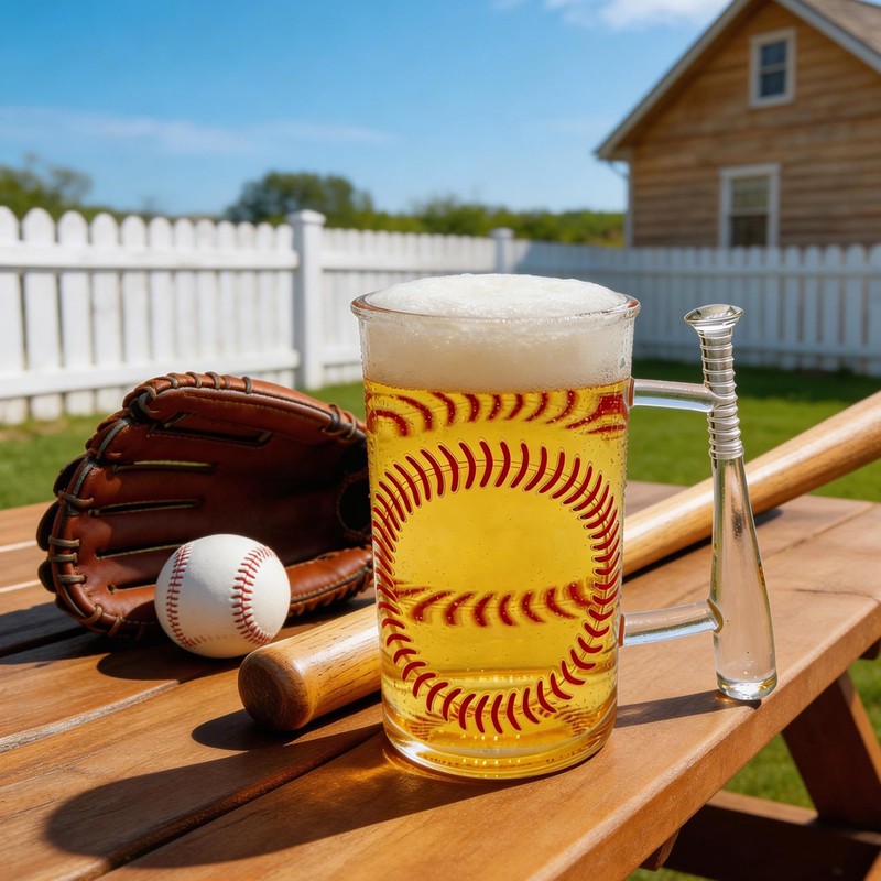 17oz Acrylic Mug with Handle,Baseball Gifts for Men, Beer Cup