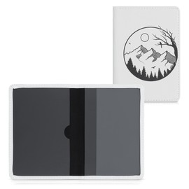 kwmobile Registration and Insurance Holder - Car Document Holder for Vehicle Documents and Cards - PU Leather with Design - Black/White