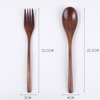DFsucces Spoon Fork Cutlery Set, 4 Pieces, Natural Wood, Length